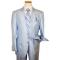 Steve Harvey Classic Collection Sky Blue/White Pinstripes Super 120's Merino Silky Sharkskin Wool Suit 6436